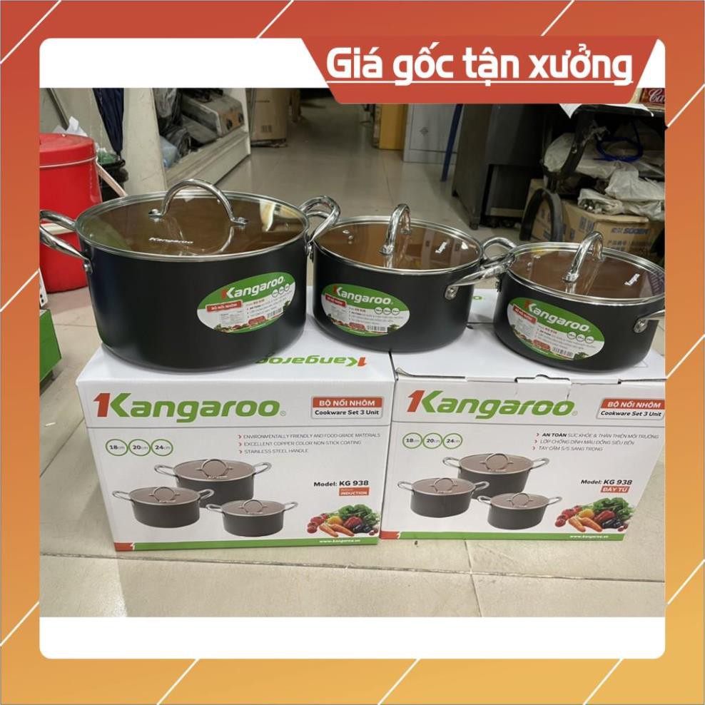 Bộ nồi hợp kim nhôm đáy từ Kangaroo KG938 hàng chính hãng