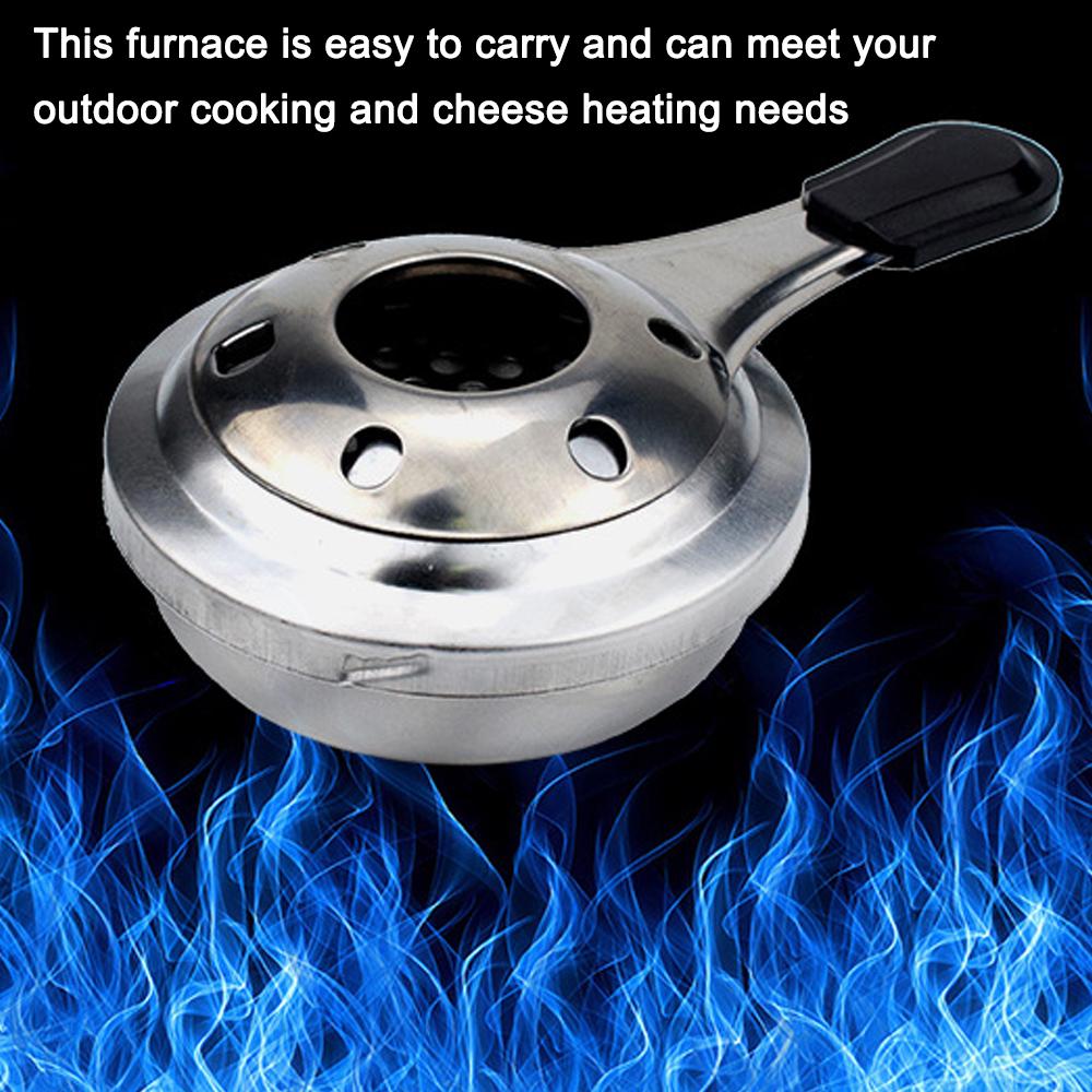 Stainless Steel Camping Alcohol Stoves Portable Picnic BBQ Furnace Cheese Hotpot Alcohol Stoves Outdoor Cooking Furnace Household Cheese Stoves