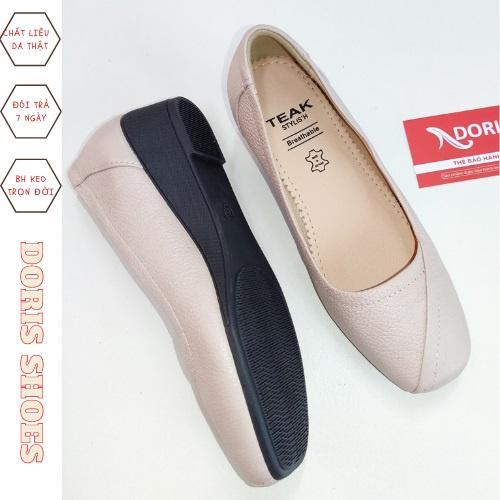Giày Búp Bê Đế Xuồng da thật 3cm mũi vuông DR304