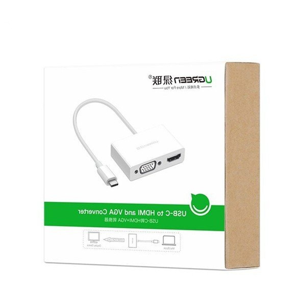 Cáp chuyển Đổi USB Type C sang HDMI và VGA Ugreen 30843 - Hàng Chính Hãng