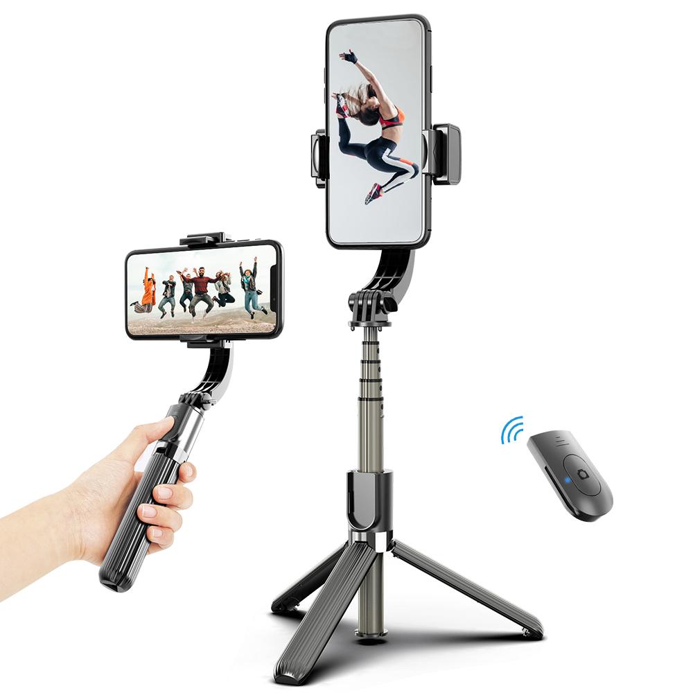 3 in 1 Phone Gimbal Stabilizer Selfie Stick Tripod 86cm 5-Section with Remote Shutter Phone Clamp Smart Rotatable