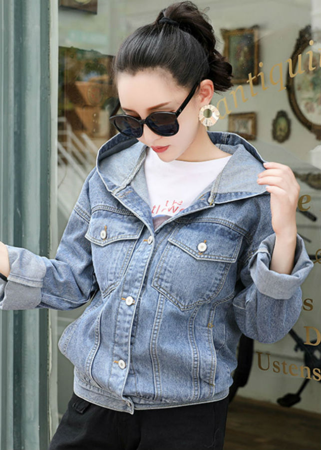 Áo Khoác Jean Nữ Titishop NT69 - Xanh