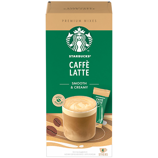 Combo 2 hộp Cà phê hòa tan cao cấp Starbucks Caffè Latte (Hộp 4 gói x 14g) - [Tặng 1 Sổ tay Starbucks]