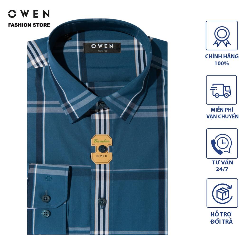 Áo Sơ mi Owen nam dài tay dáng Slimfit sợi Tre mềm mịn mát Mã AS220950D