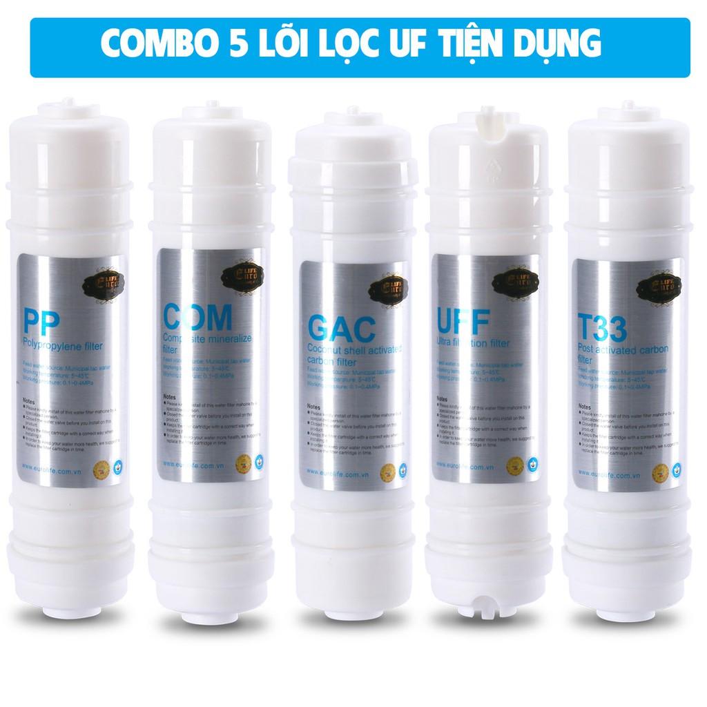 Combo 5 lõi lọc cho máy lọc nước tinh khiết UF5 Eurolife COMBO-LL-UF