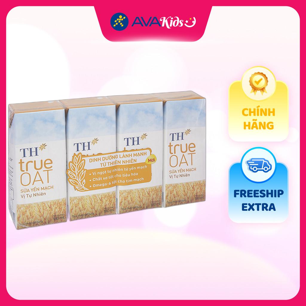 Lốc 4 hộp sữa yến mạch TH true Oat 180 ml (từ 1 tuổi) - Hàng Chính Hãng