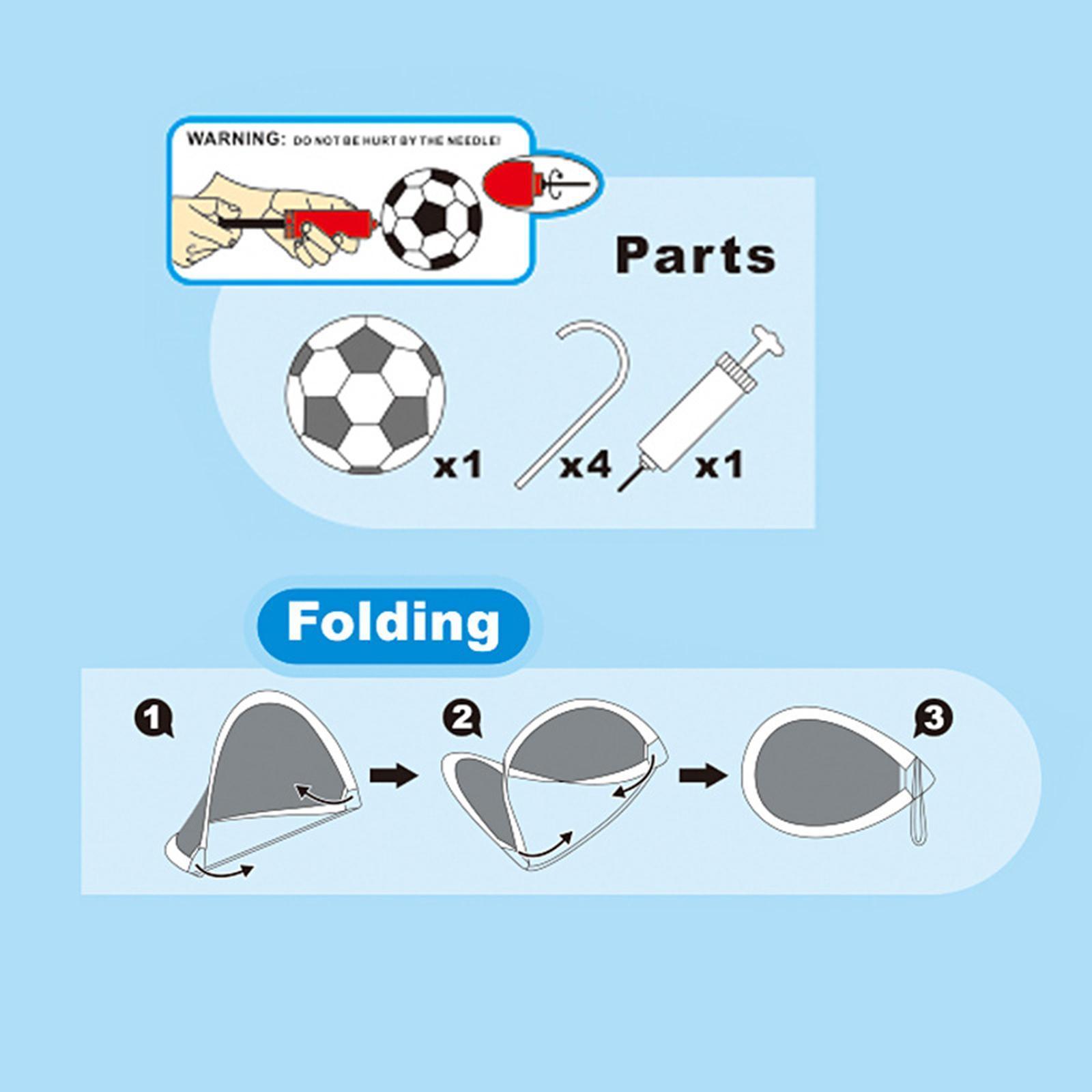 Soccer Goal - Folding Portable Net with Ball, Carry Case and Ground Stakes - Practice kids children play Adults
