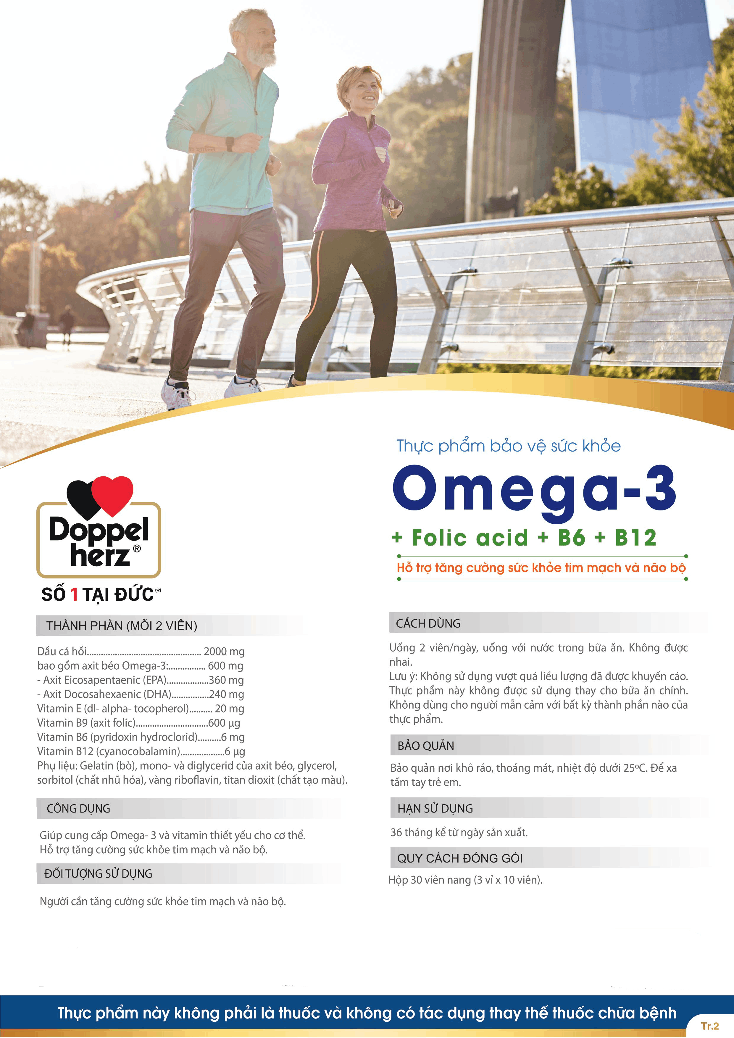 Combo bổ sung vitamin, khoáng chất, bổ não và tim mạch Doppelherz Omega 3 + 02 tuýp sủi A-Z Fizz