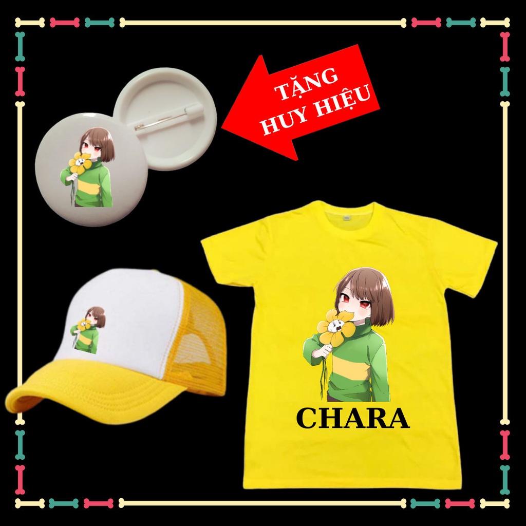 Set áo Chara trẻ em nhân vật Game Sans Undertale, kèm Mũ Chara, huy hiệu Chara