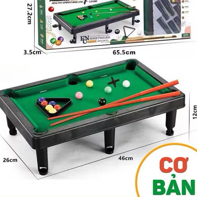 Bàn Bi A Mini – Bàn Bida Mini Cho Bé Nhiều Kích Cỡ, Đầy Đủ Phụ Kiện [44,5cm x24,5cm x 15,5cm
