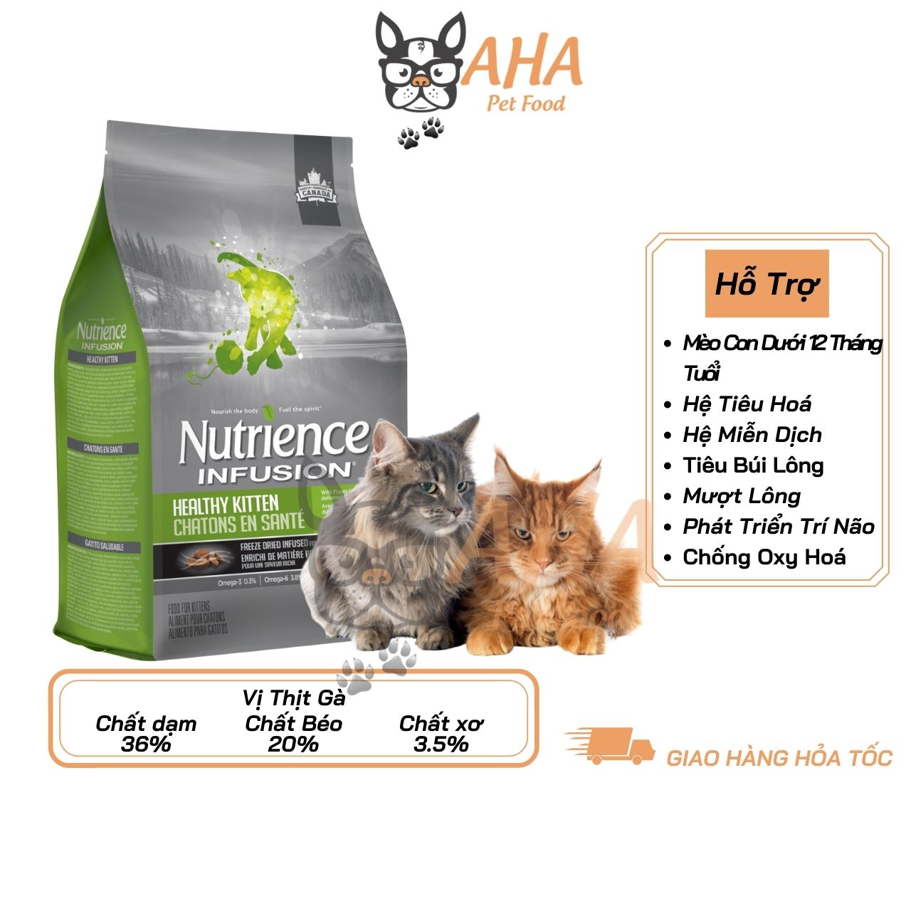 Thức Ăn Cho Mèo Anh Lông Dài, Nutrience Original Bao 2,5kg - Thức Ăn Cho Mèo, Vị Thịt Gà, Dầu Cá Hồi, Rau Củ, Trái Cây