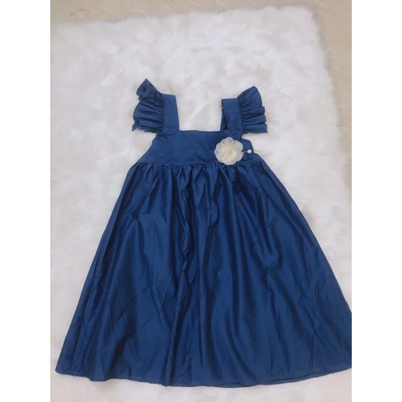 Đầm baby doll tay cánh tiên cổ vuông cài bông ngực xinh lung linh kèm hình thật