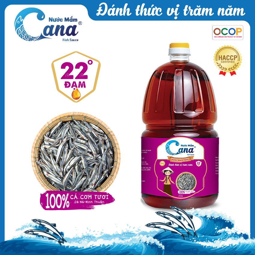 Nước mắm truyền thống CANA 22 độ Đạm - 2Lít chai PET