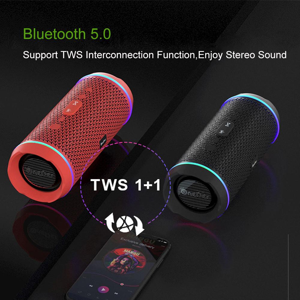Loa Bluetooth không dây âm trầm nổi ngoài trời, Âm thanh âm thanh Hi-Fi Hi-Res không dây HiFi với đĩa U, FM, đèn LED nhiều màu sắc RGB Màu sắc: Oneder v10-đỏ