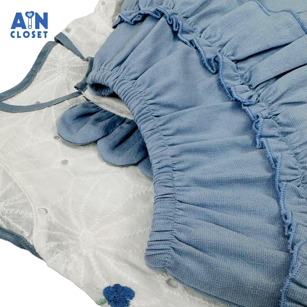 Bộ quần áo Ngắn bé gái họa tiết Hoa Nơ Xanh cotton Thêu - AICDBGKR4OB9 - AIN Closet