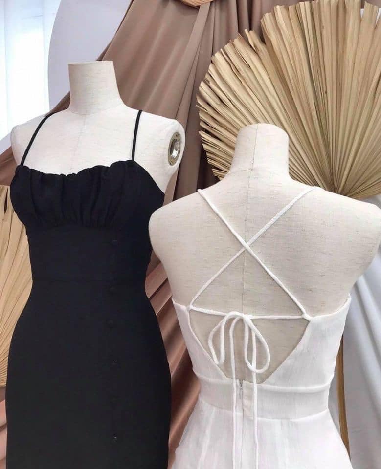 [CÓ 3 MÀU] Đầm hai dây xẻ tà đan lưng siêu sexy