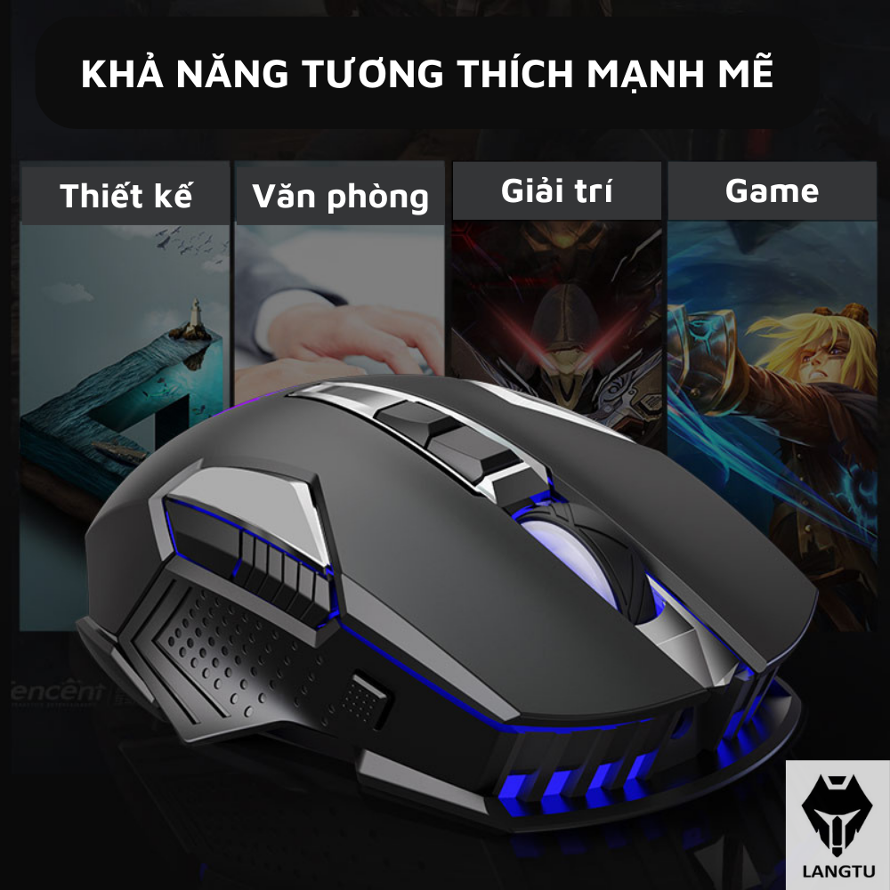 Chuột Máy Tính Gaming Langtu G509 Có Dây Và Hiệu Ứng Đèn Led Hàng Chính Hãng