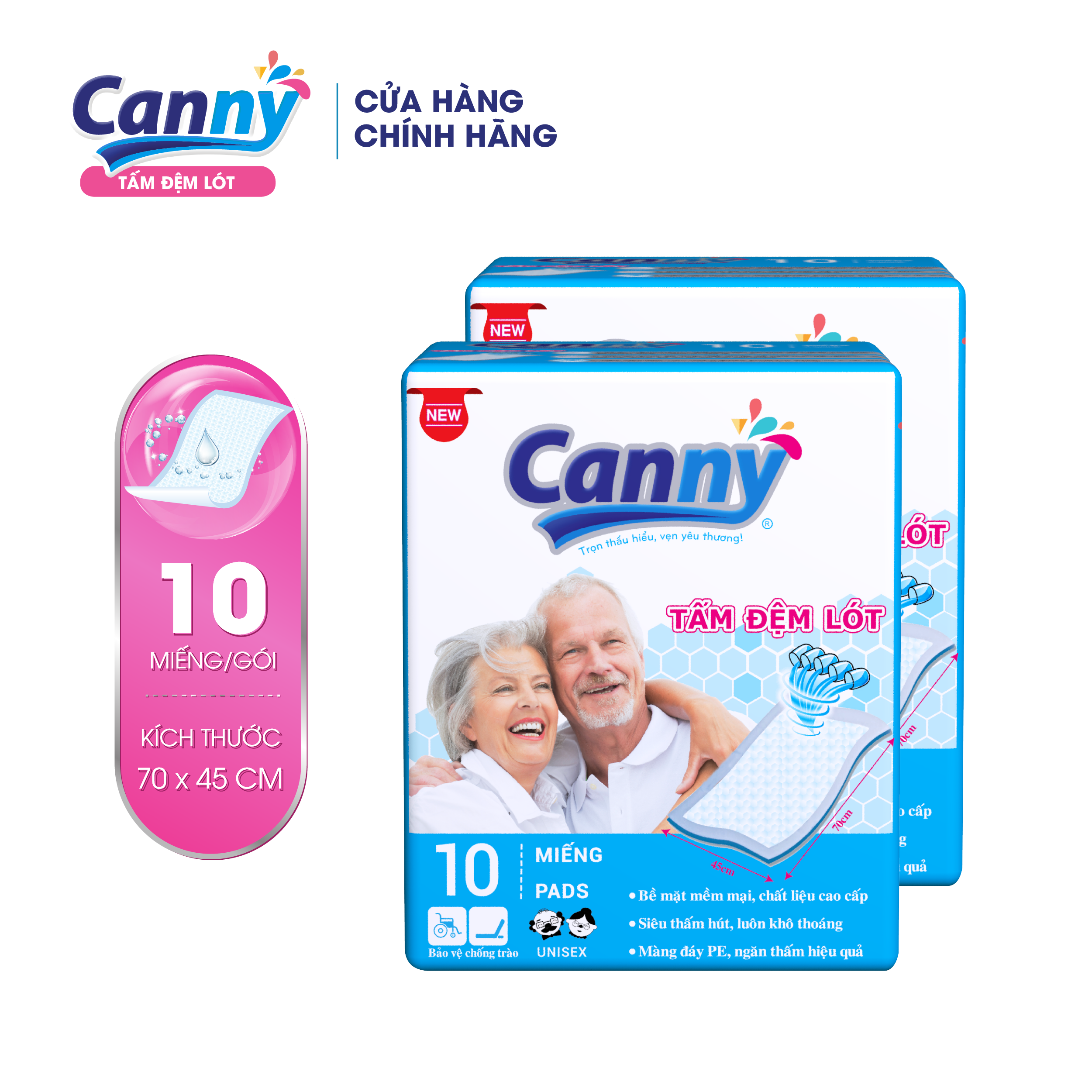 Combo 2 Tấm Đệm Lót Canny Siêu Mềm Mại (10 miếng)