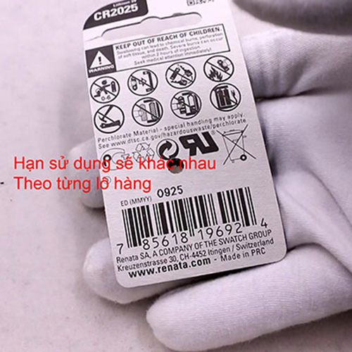 Pin Đồng Hồ Lithium 3V Mã CR2025 Chính Hãng Thụy Sỹ - Vỉ 1 Viên