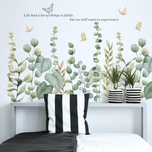 Decal trang trí tường - Dây leo tường xanh lá nhạt