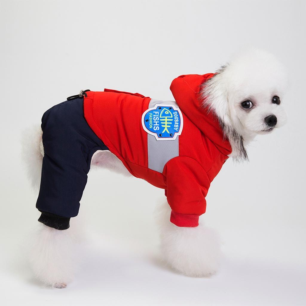 Dog Puppy Pet Hooded Down Jacket Coat Clothes Costume Winter Jumpsuit