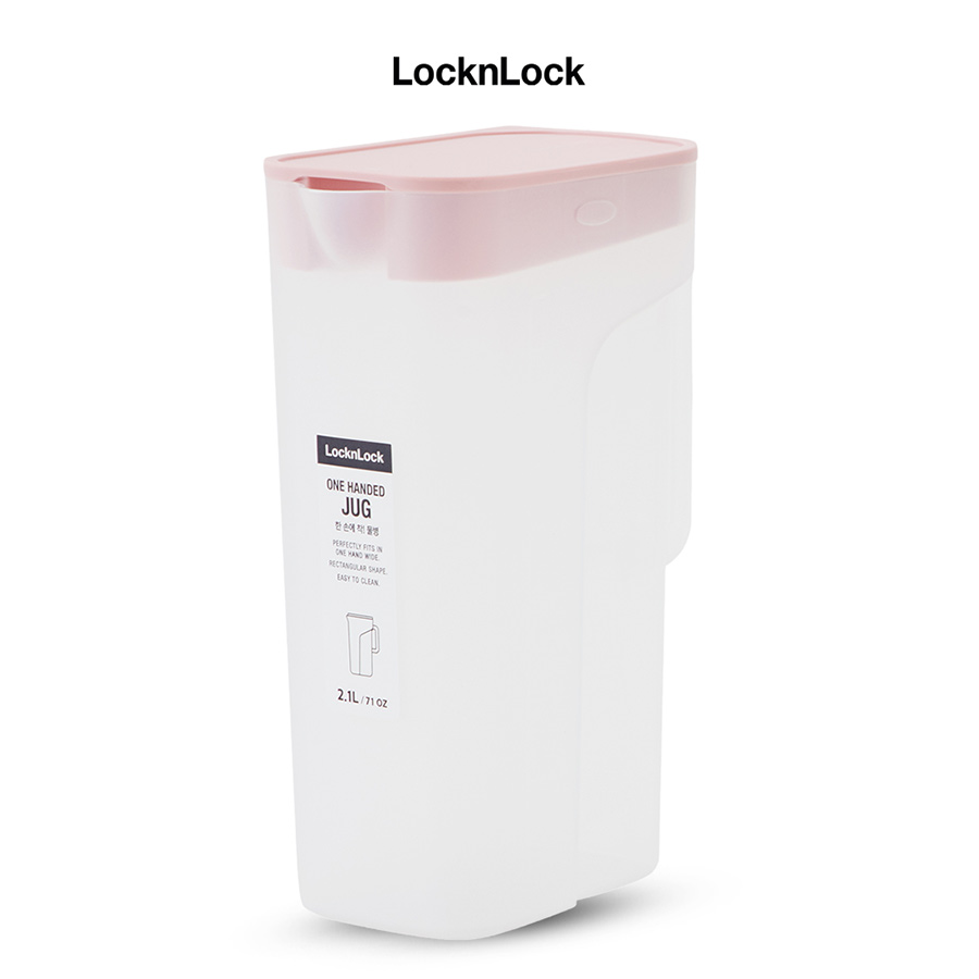 Bình nước LocknLock One Handed HAP818 - Tay cầm và nắp đậy tiện lợi - Nhựa PP - Dung tích 2.1L