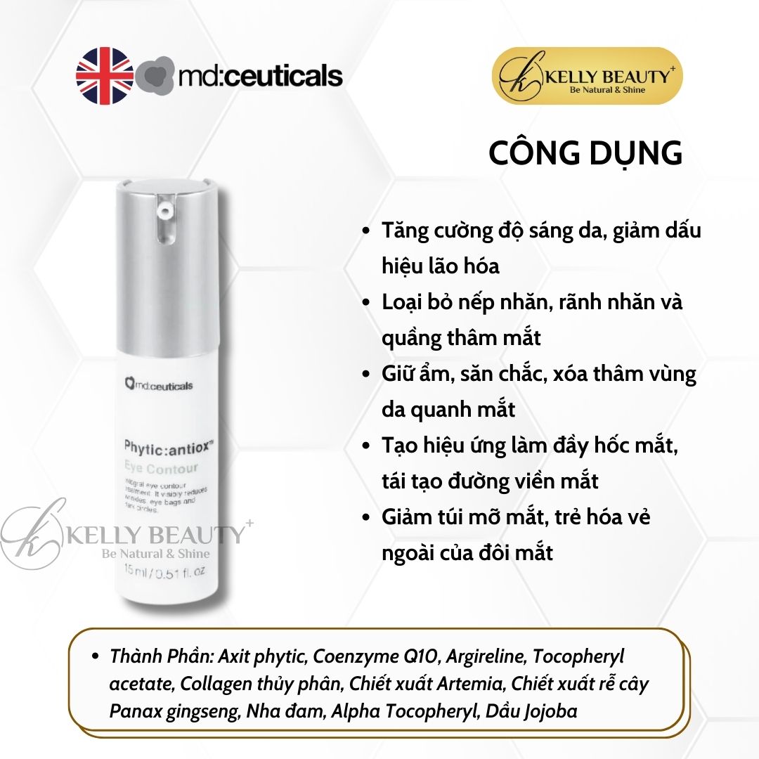 Kem Xóa Bọng Mỡ, Quầng Thâm Mắt PHYTIC: ANTIOX Eye Contour - MD:Ceuticals | Kelly Beauty