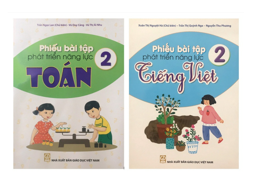 Sách - Combo Phiếu Bài Tập Phát Triển Năng Lực Toán - Tiếng Việt Lớp 2