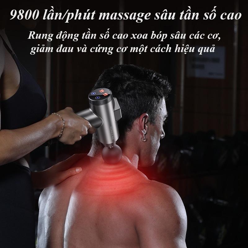 Súng Massage KonKa Cao Cấp 8 Đầu Mát Xa Trị Liệu Giảm Đau Cơ Hiệu Quả - Máy Massage 8 Đầu Mát Xa Chuyên Sâu