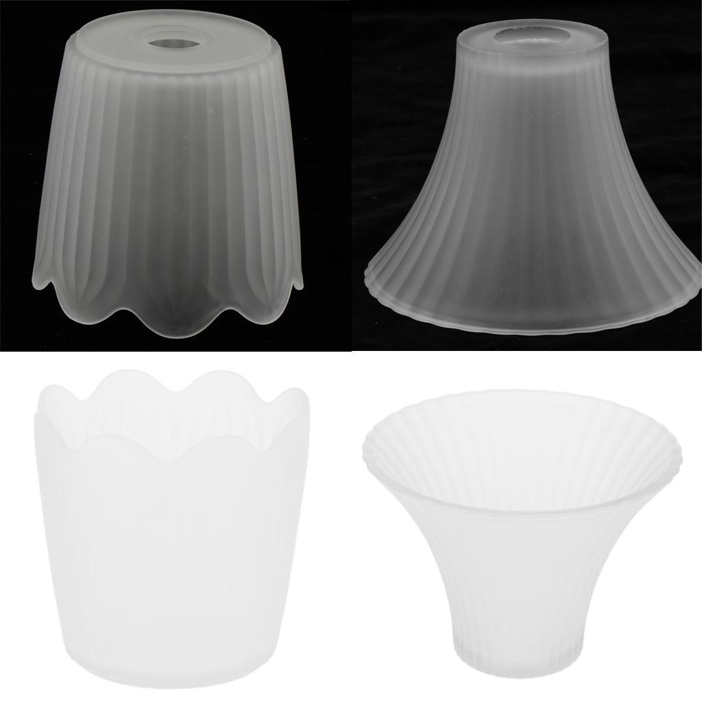 Ceiling Fan Light Ruffle Shade Frosted Vintage Lampshade 1