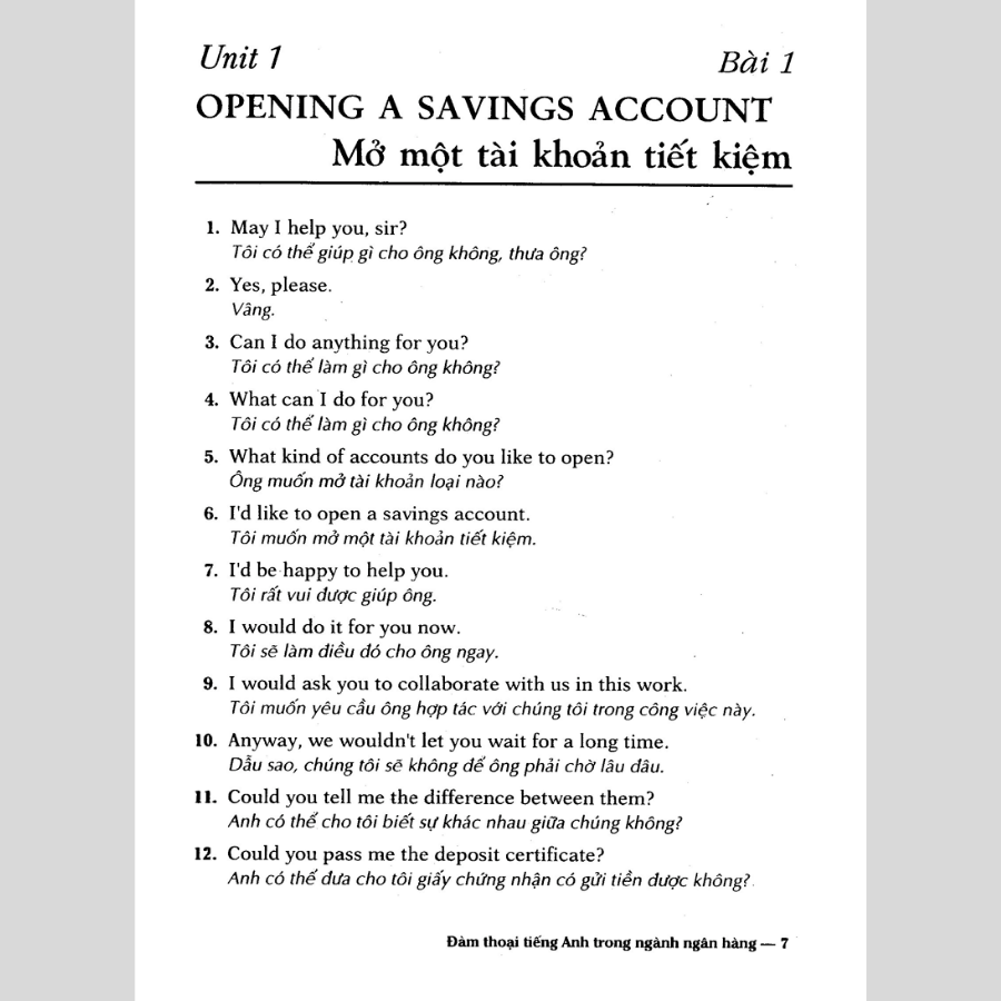 Sách Đàm Thoại Tiếng Anh Trong Ngành Ngân Hàng - Kèm CD