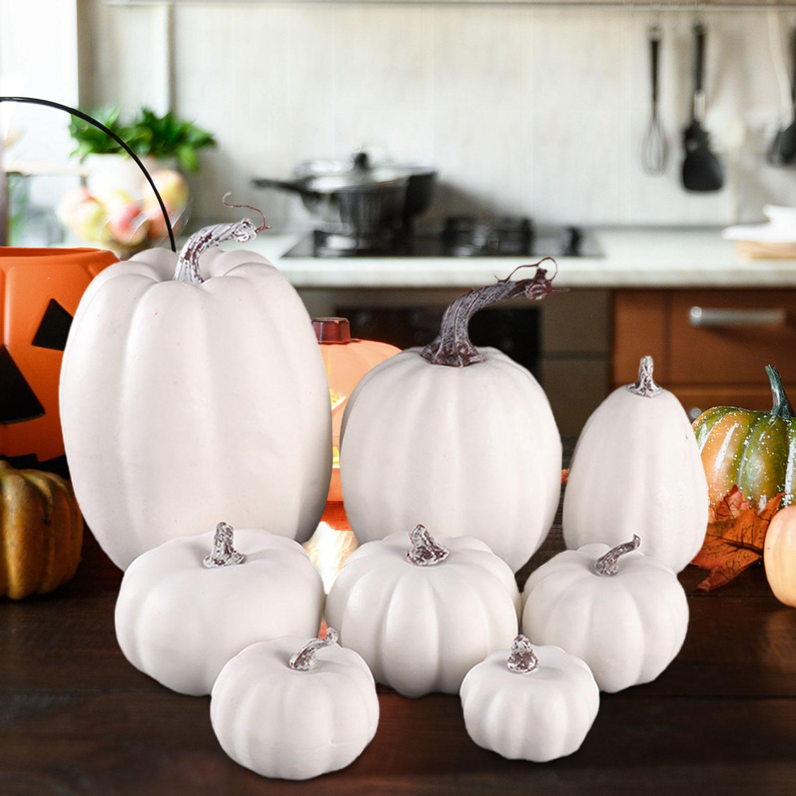 8Pcs Artificial Pumpkins Set Festive Party Supplies Durable for Home Kitchen