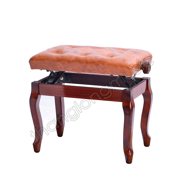 Ghế Đàn Piano Cơ Chân Cong Màu Nâu Sang Trọng
