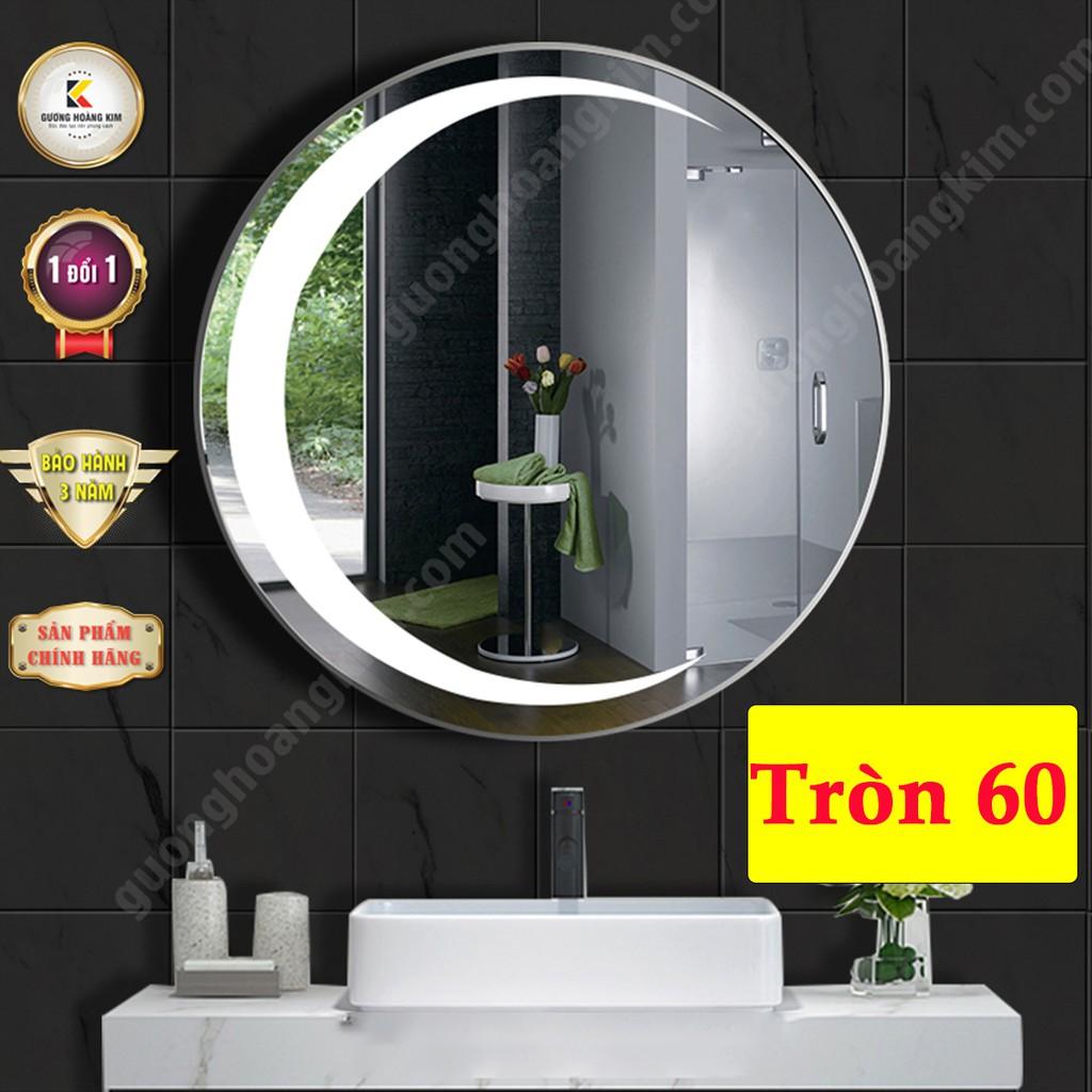 Gương tròn treo bàn trang điểm có đèn led cảm ứng 3 chạm thông minh kích thước D60 - HK-0007 miror