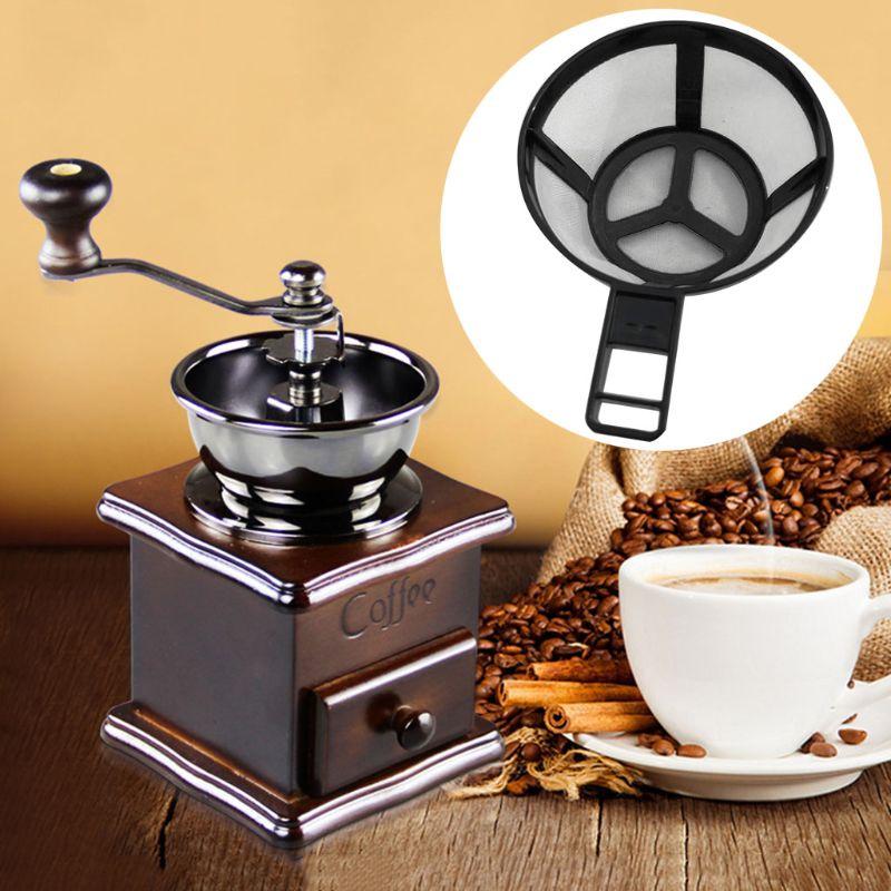 1 Pcs Reusable Coffee Pot Filter Holder Mesh Basket With Handle Kitchen Gadgets Tools Coffee Maker Filter Tea Brewer Strainer