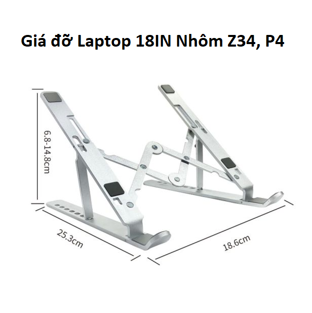 Giá đỡ Laptop, Máy Tính Bảng 18IN Bằng Nhôm Điều Chỉnh Được Độ Cao
