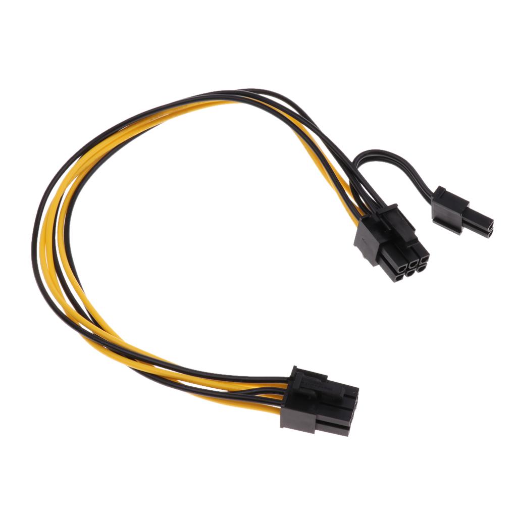 PCI-E 6-pin To 6+2-pin Power Splitter Cable Graphics Video Card Cord
