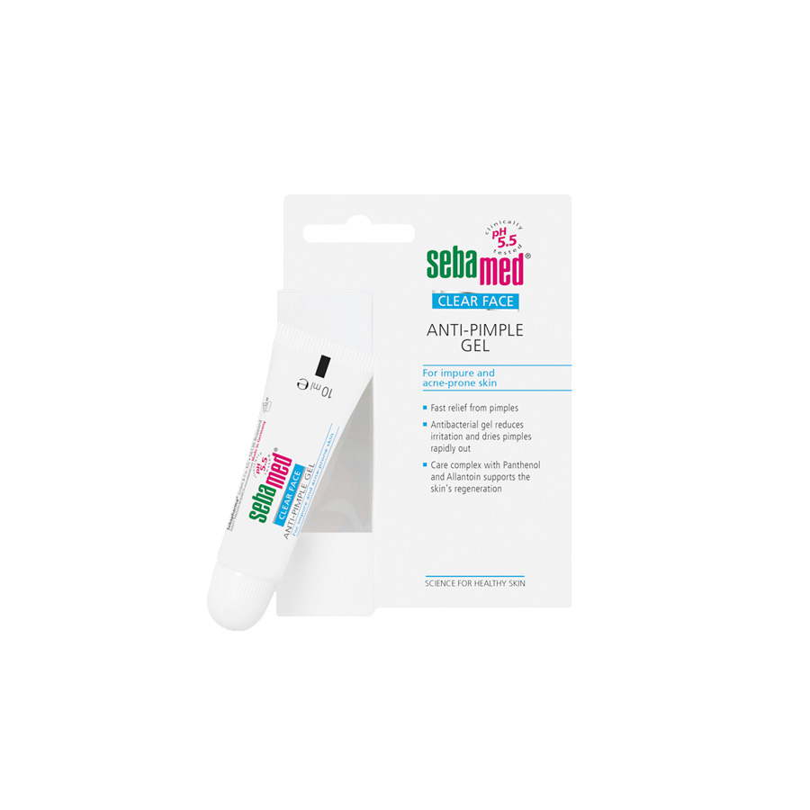 Gel Ngừa Mụn Kháng Khuẩn Và Làm Dịu Da Mụn Sebamed Clear Face Anti-Pimple Gel PH5.5 Từ Đức Tuýp 10Ml