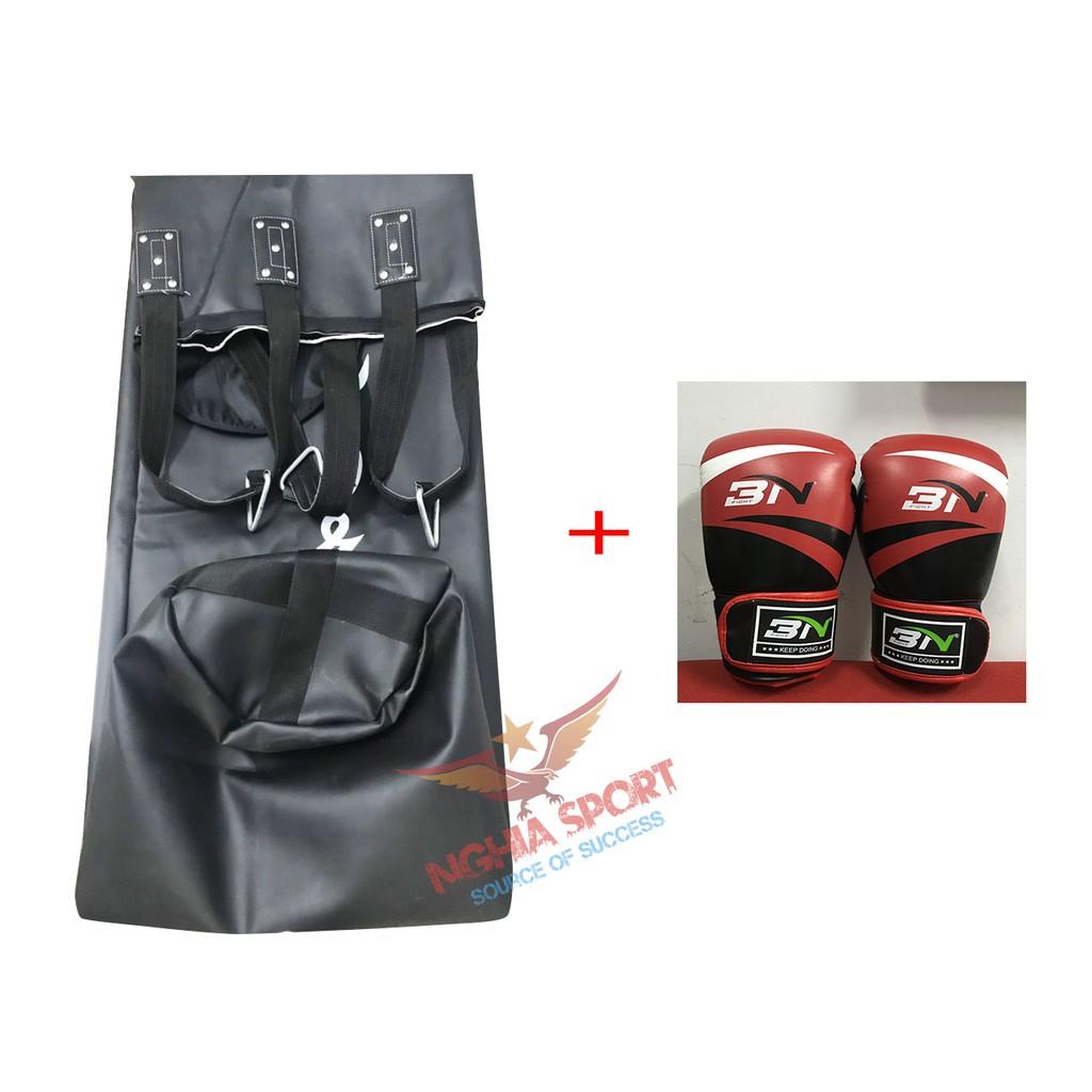 Võ bao cát boxing  120cm cao cấp tăng cặp găng BN 10oz tiện dụng và phù hợp nhu cầu tập luyện sức khõe tại nhà