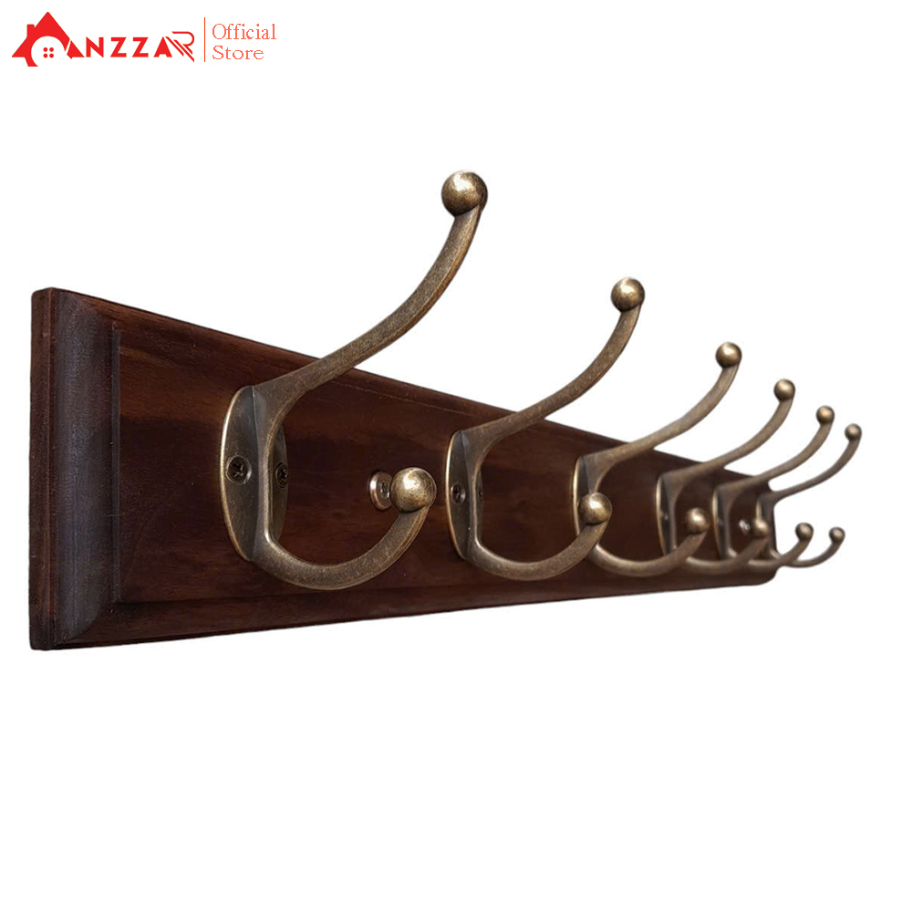 Móc gỗ óc chó nguyên khối nhập khẩu cổ điển treo quần áo Anzzar nhiều kích thước tiện dụng decor nội thất MT-08