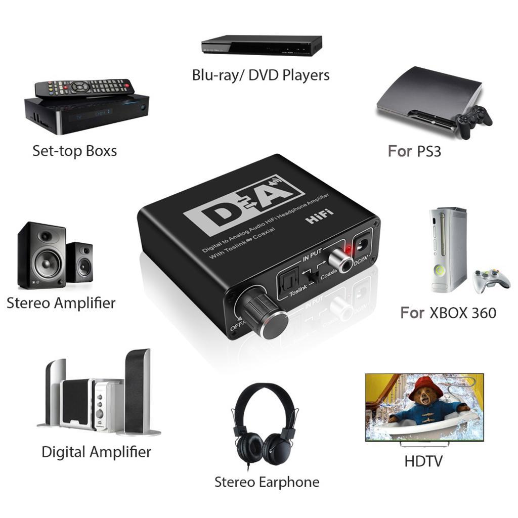 Switch 3.5mm Digital to Analog Audio Adapter Converter EU