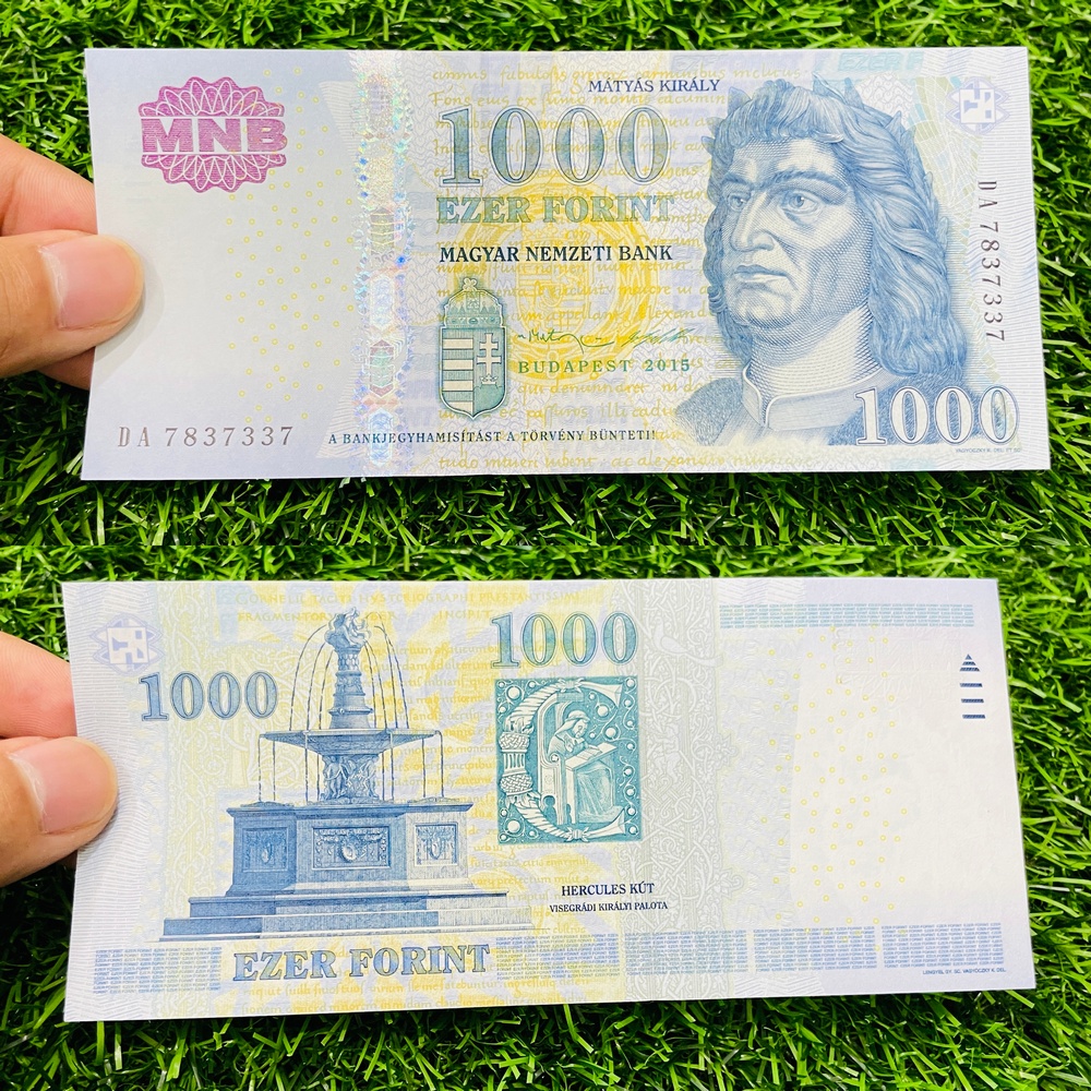 Tiền Hungary 1000 Forint, tiền cổ châu Âu, mới 100% UNC, tặng túi nilon bảo quản