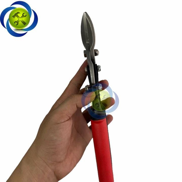 Kéo cắt tôn mũi cong trái TOP VNH-001L cán đỏ 10"/250mm