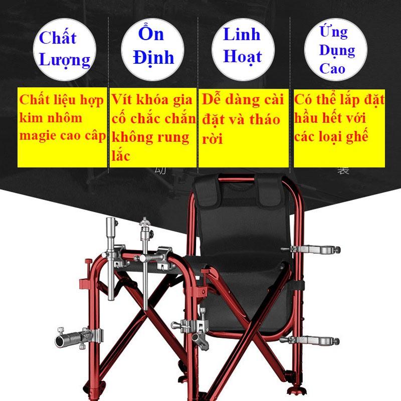 Bộ Pat gắn ghế - Pat rọng cá - Pat chống cần - Pat khay mồi - Pat đèn câu cá cao cấp LK-15