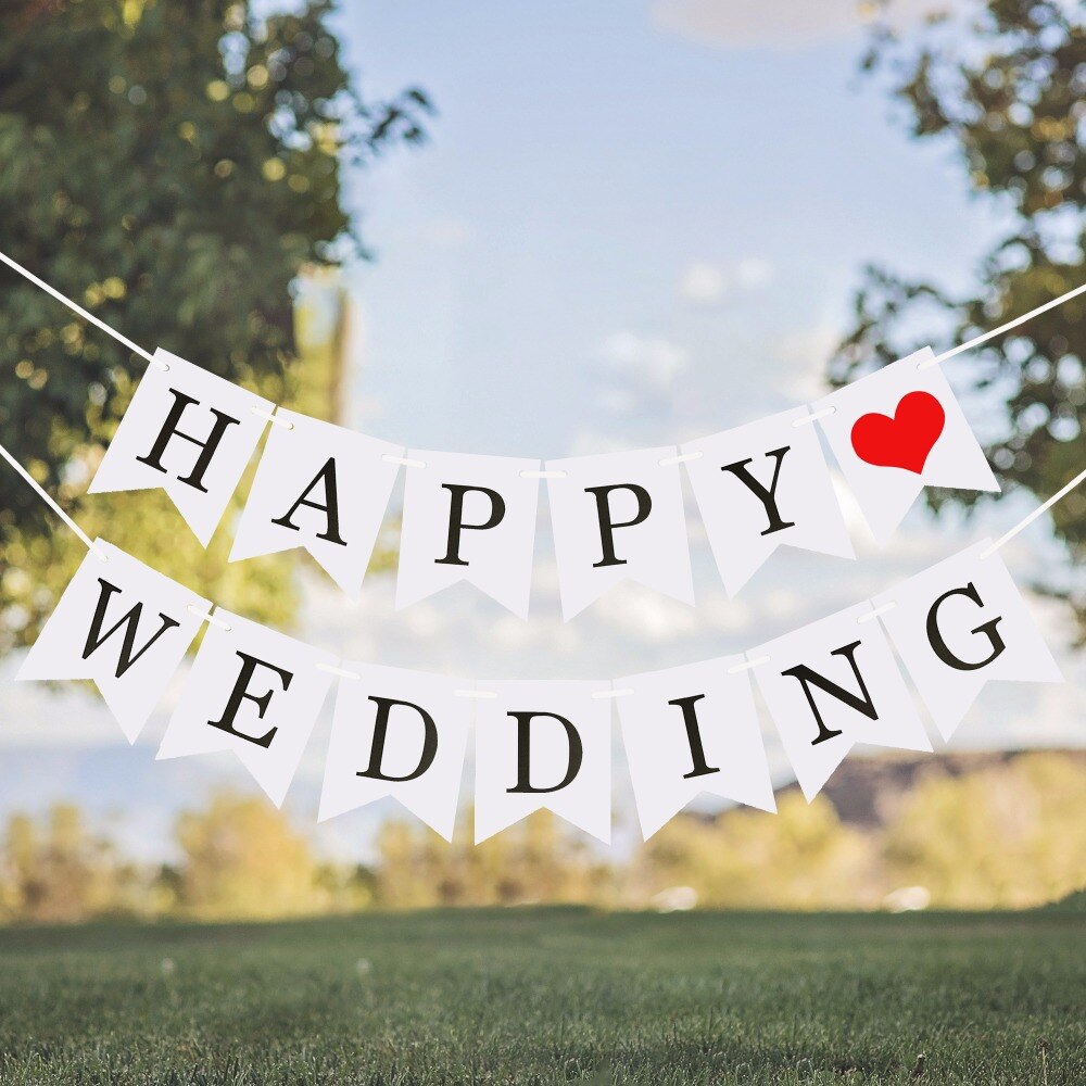 Dây treo Happy Wedding trang trí tiệc cưới