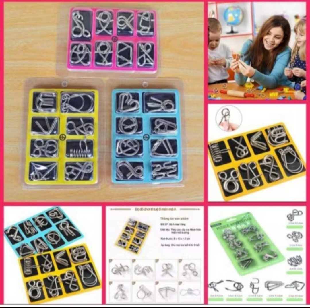 BỘ 3 HỘP 24 CÁI MÓC KHÓA TRÍ TUỆ IQ CHO CÁC BÉ SÁNG TẠO THÔNG MINH