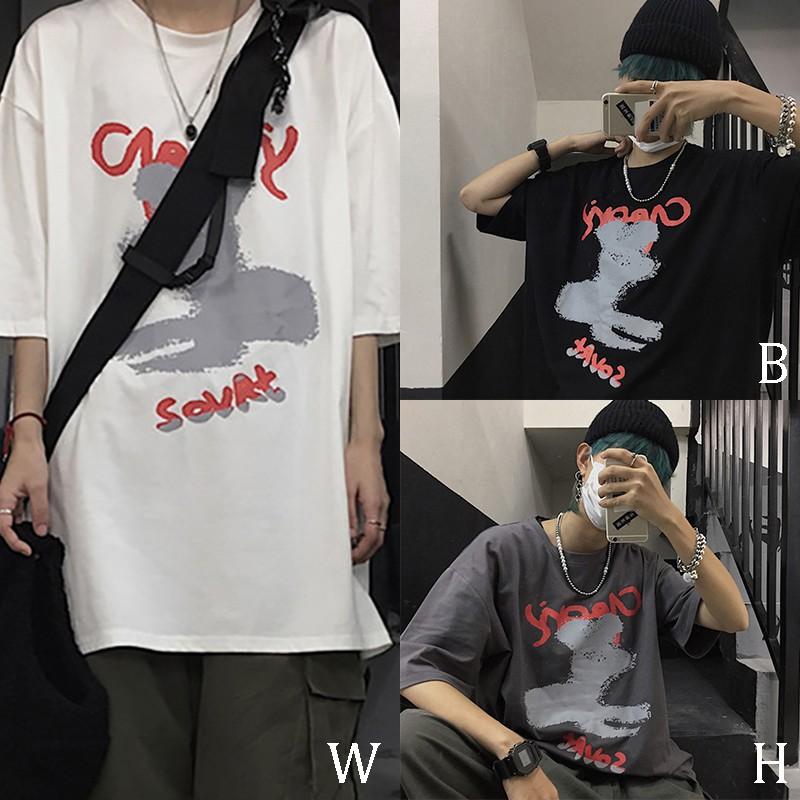 Áo Thun Ngắn Tay In Họa Tiết Graffiti Phong Cách Hàn Quốc