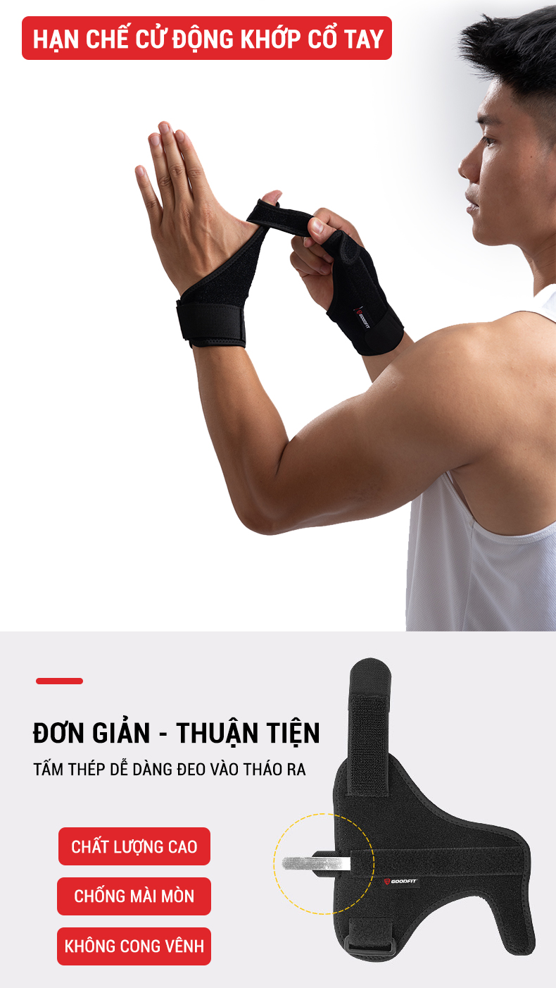 Băng nẹp cố định ngón tay cái, cổ tay GoodFit GF305W (trái/phải)