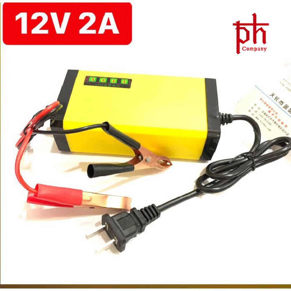 Sạc ắc quy 12V-2AH sạc bình ắc quy ô tô, xe máy từ 12Ah đến 20Ah