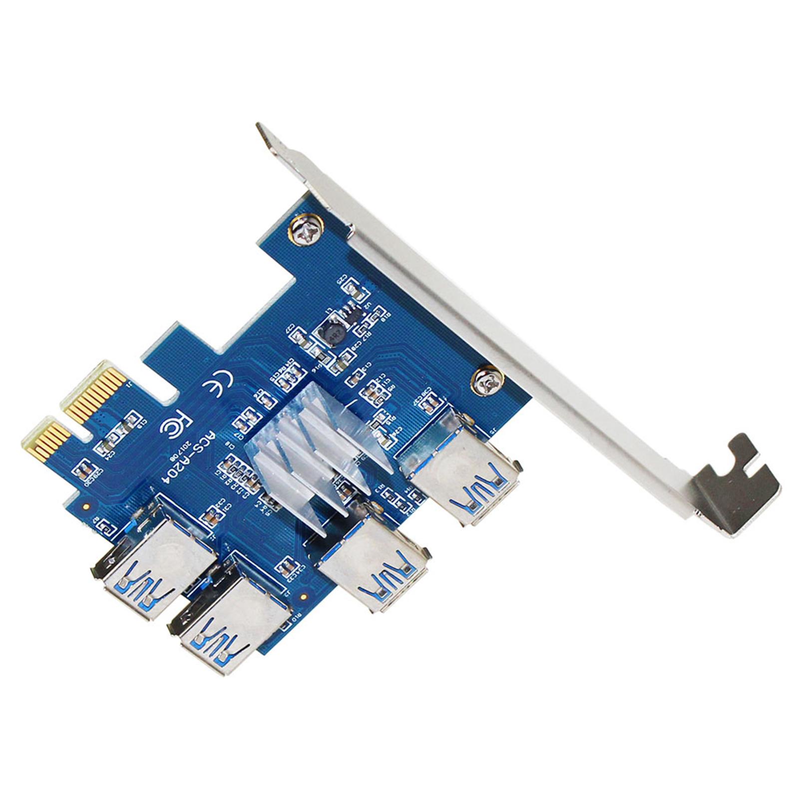 1 to 4 PCI-Express 16X Slots Riser Card PCI-E 1X to External 4 PCI-e USB 3.0 Adapter